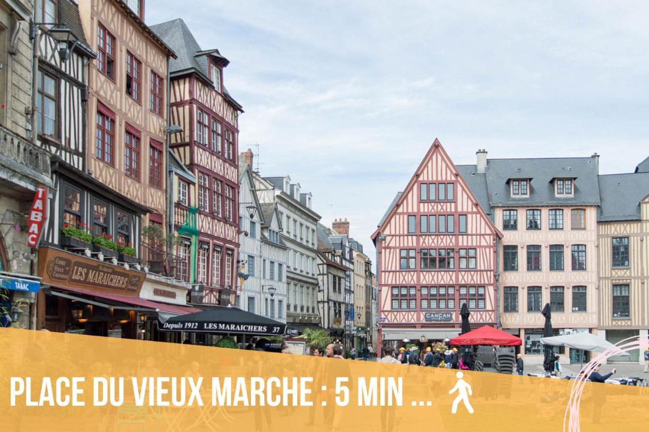 Le Flaubert, Appartement Et Parking En Centre Ville Ruan Exterior foto